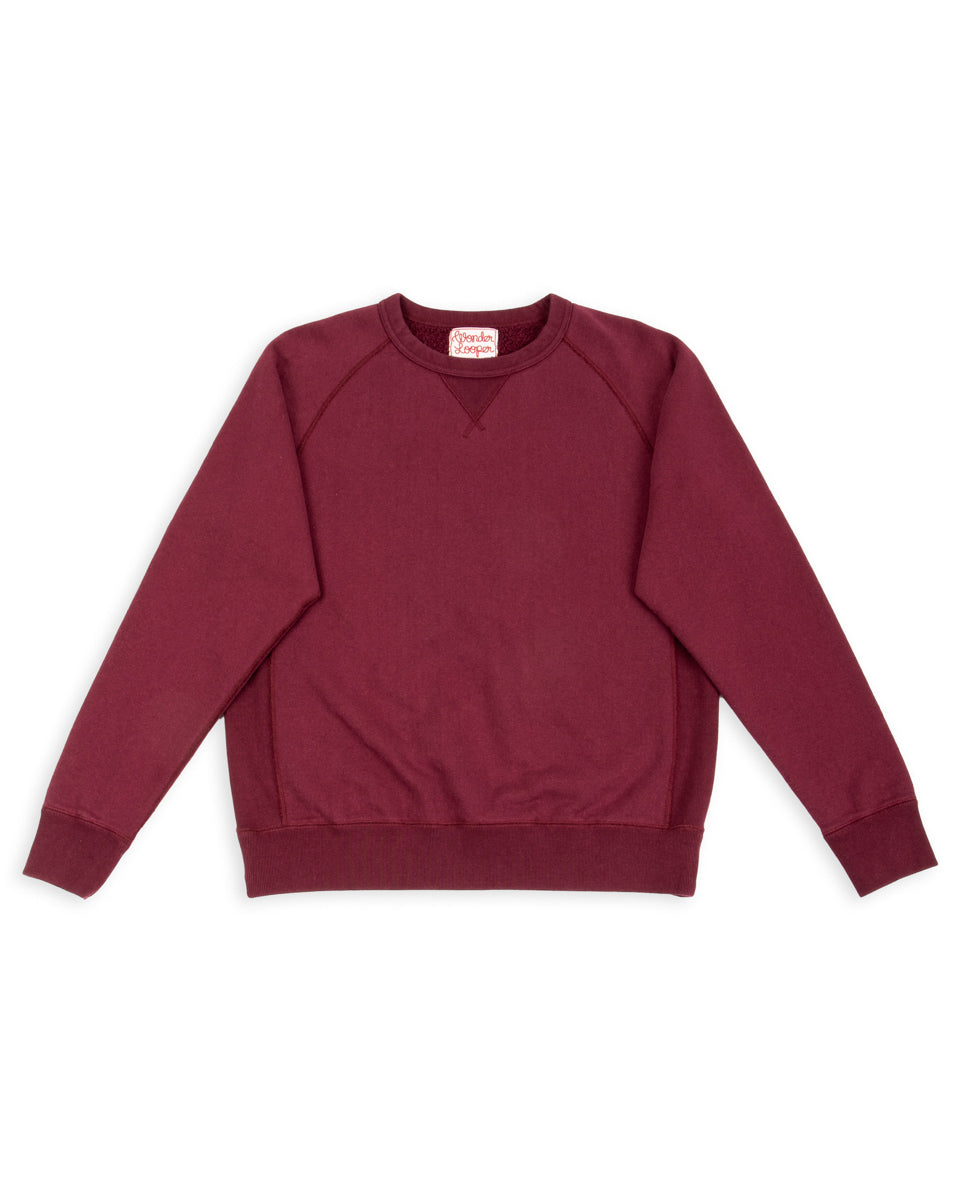 Super Looper French Terry Pullover Crewneck - Burgundy – Standard