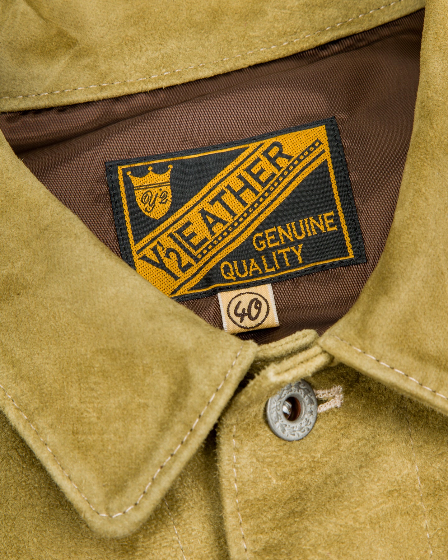 Y'2 Leather Horse Roughout WWII Type Jean Jacket (HSB-140-T) - Khaki - Standard & Strange