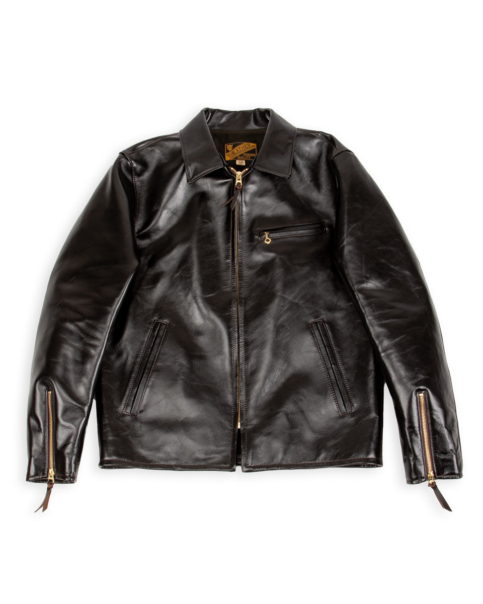 Lightweight Vintage Horsehide Single Riders Jacket (PR-65) - Black