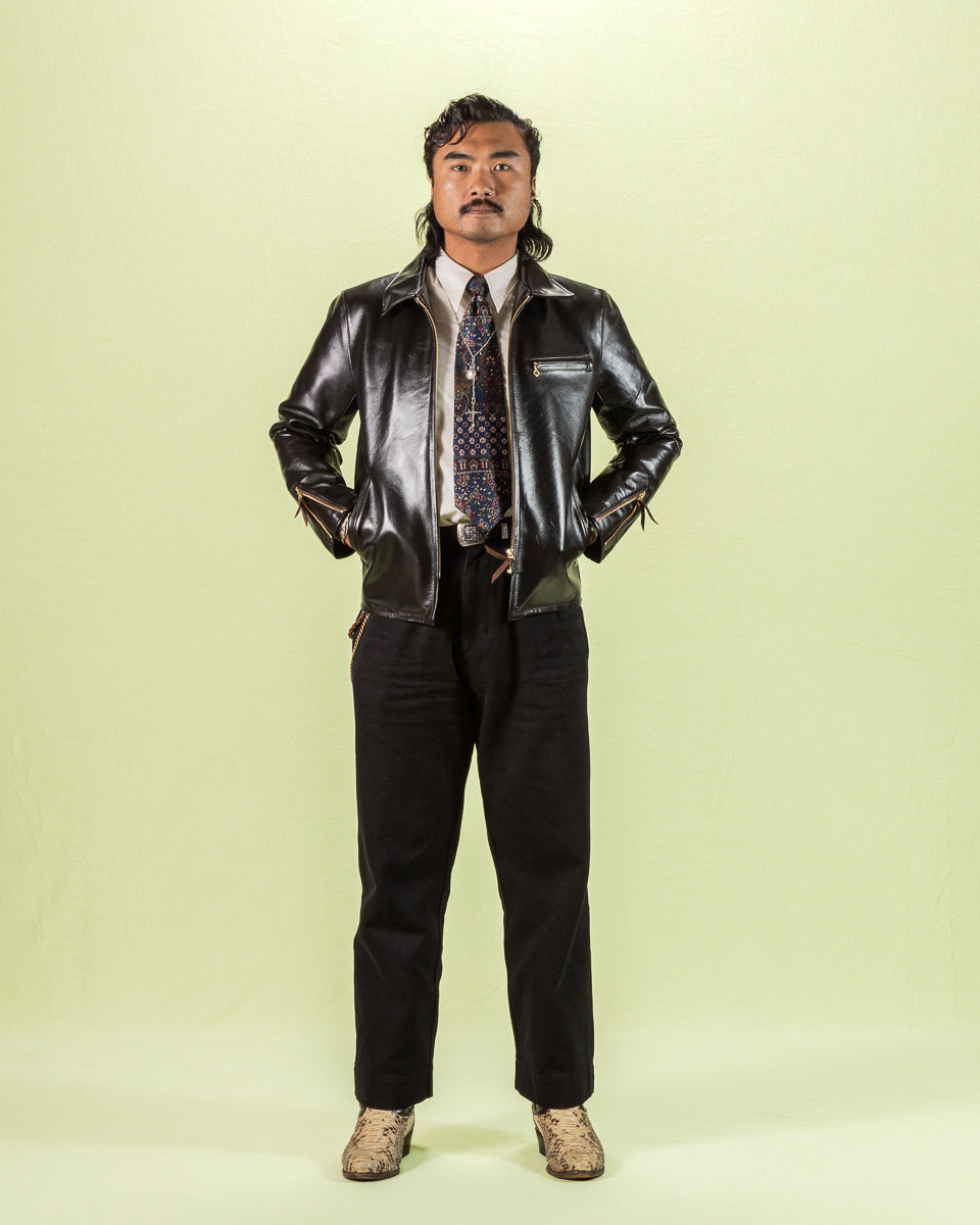 Y'2 Leather Lightweight Vintage Horsehide Single Riders Jacket (PR-65) - Black - Standard & Strange
