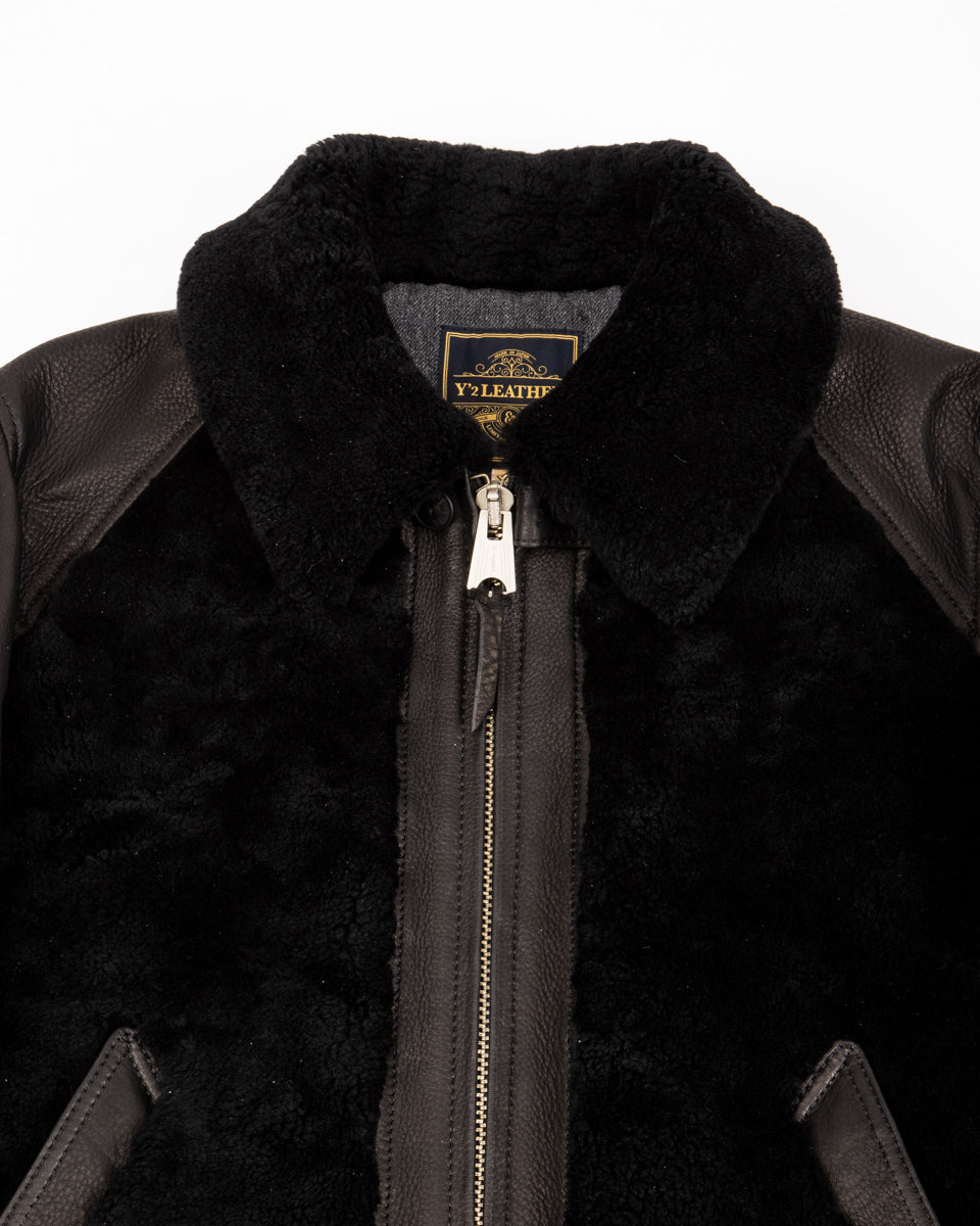 Y'2 Leather Limited Deerskin Grizzly Jacket (Y2-10-SP) - Black - Standard & Strange
