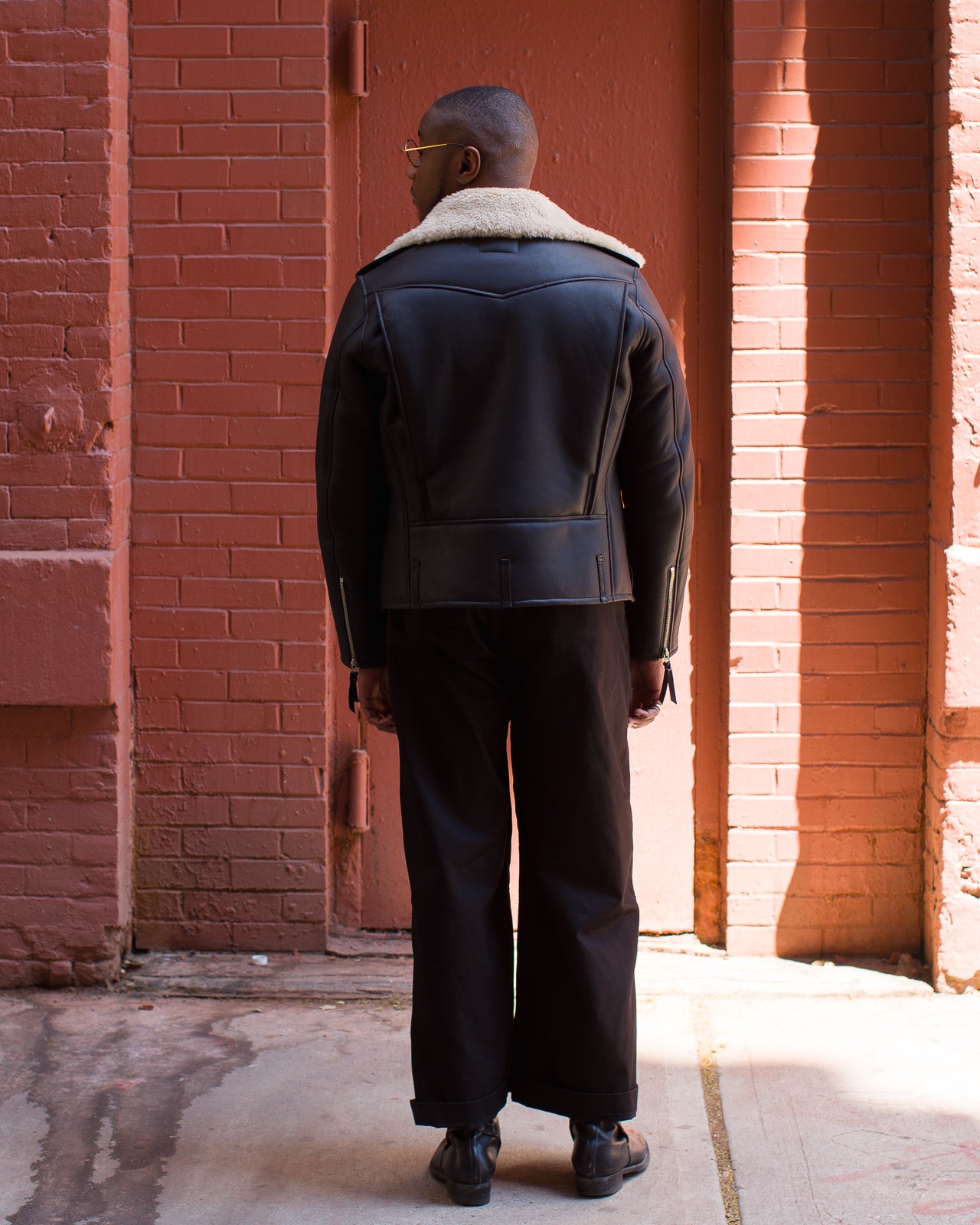 Y'2 Leather Merino Mouton D-Pocket Double Rider Jacket (CM-55) - Black - Standard & Strange