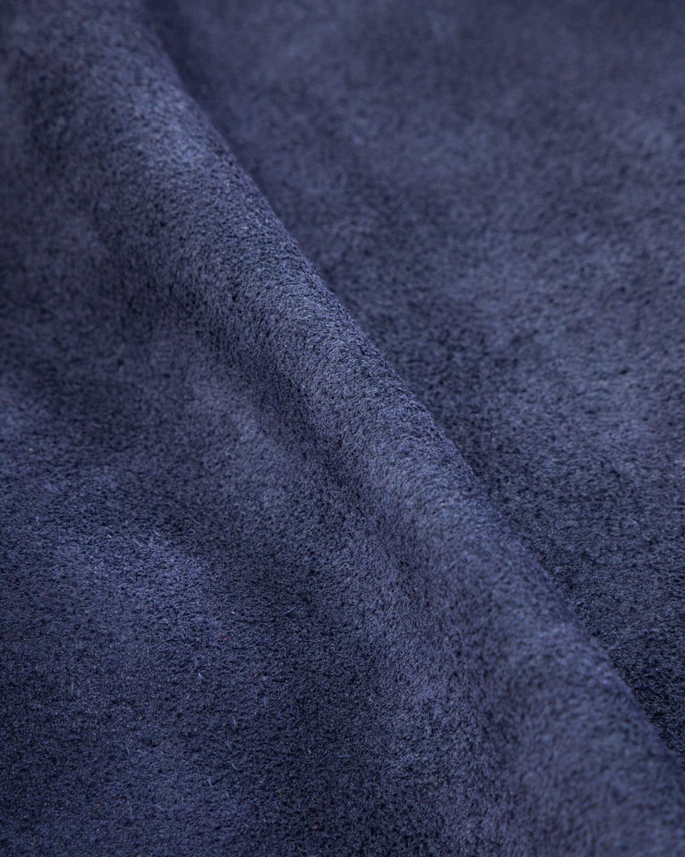 Y'2 Leather Steer Roughout 30's Style French Cycle Short Jacket (TB-153) - Navy - Standard & Strange