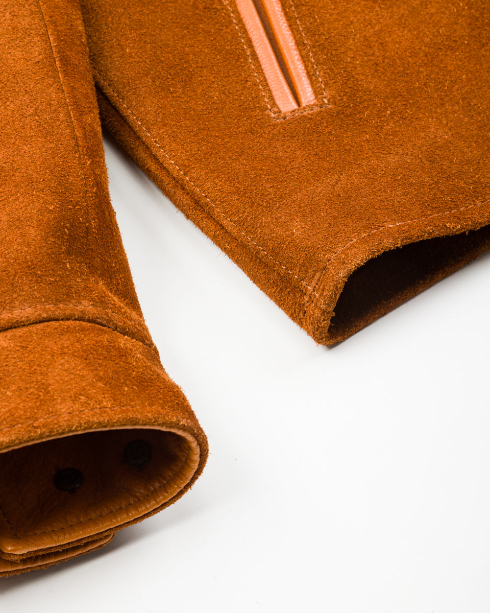 Y'2 Leather Y'2 x S&S Steer Suede Collared Single Riders Jacket (TR-65 Custom) - Camel - Standard & Strange