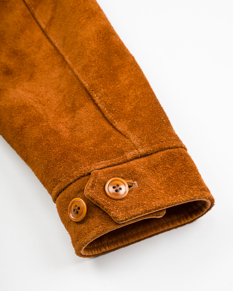 Y'2 Leather Y'2 x S&S Steer Suede Collared Single Riders Jacket (TR-65 Custom) - Camel - Standard & Strange