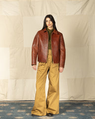 Y'2 Leather Bull Hide 3.0mm Sports Jacket - 25th Anniversary Limited - Red Brown (BR-45-25SP) - Standard & Strange