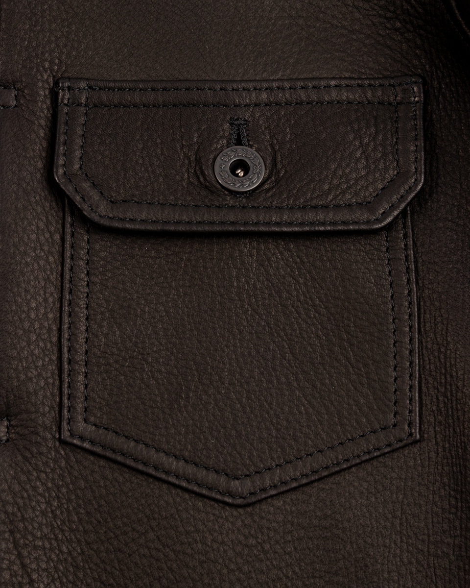 Y'2 Leather Deer Skin 1st Type Jacket - 25th Anniversary Limited - Black (DB-140-25SP) - Standard & Strange