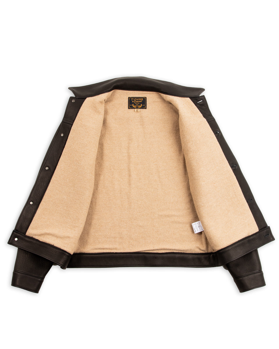 Y'2 Leather Deer Skin 1st Type Jacket - 25th Anniversary Limited - Black (DB-140-25SP) - Standard & Strange