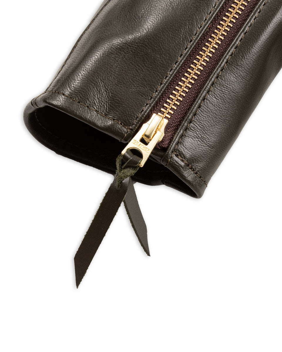 Y'2 Leather Lightweight Vintage Horsehide Single Riders Jacket (PR-65) - Olive - Standard & Strange