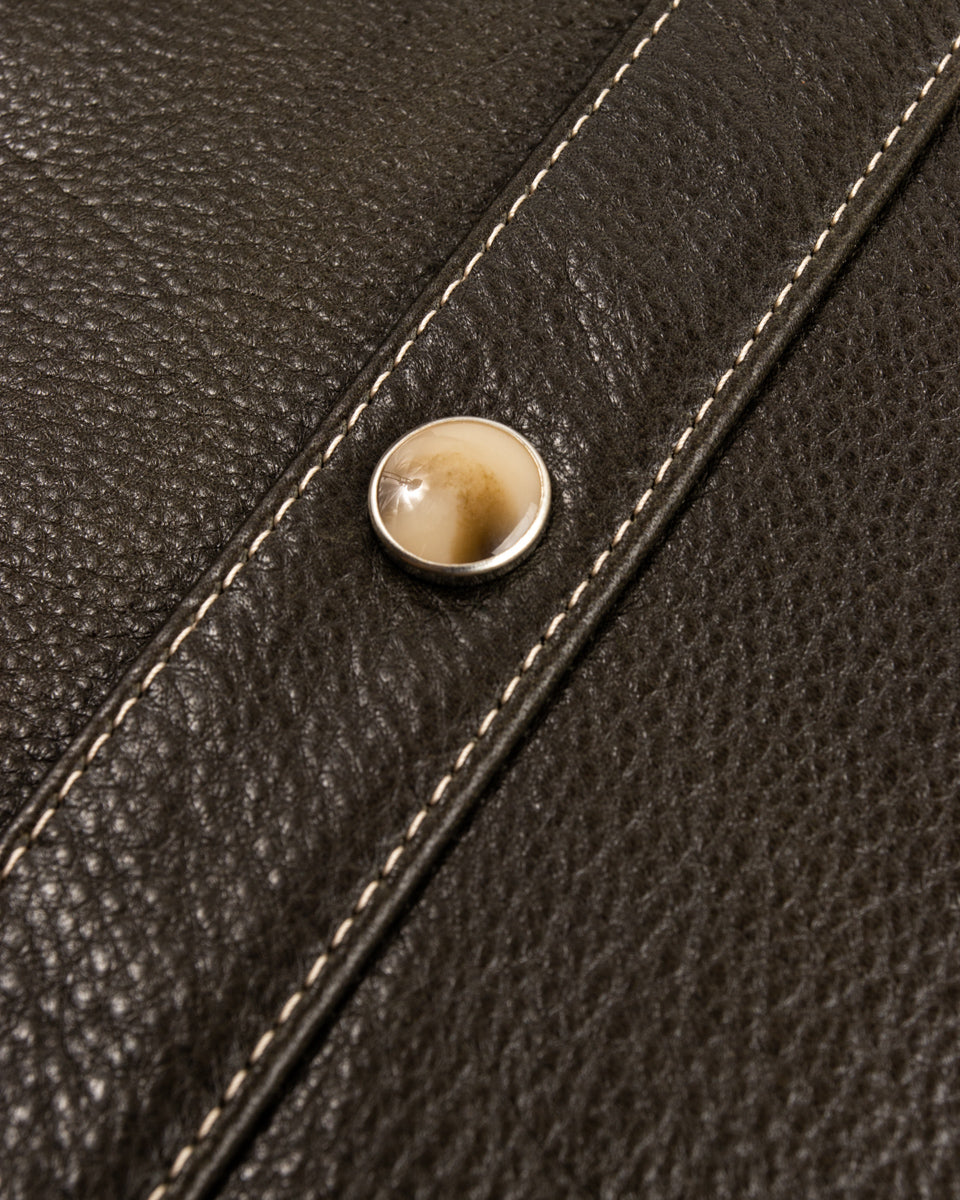 Y'2 Leather Steer Oil Western Shirt - Olive (SS-13) - Standard & Strange