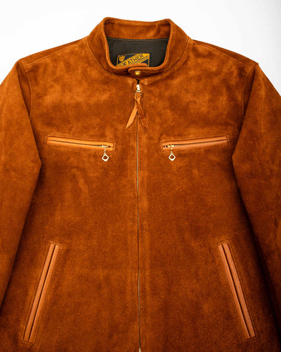 Y'2 Leather Steer Suede Single Riders Jacket (TR-64) - Camel - Standard & Strange