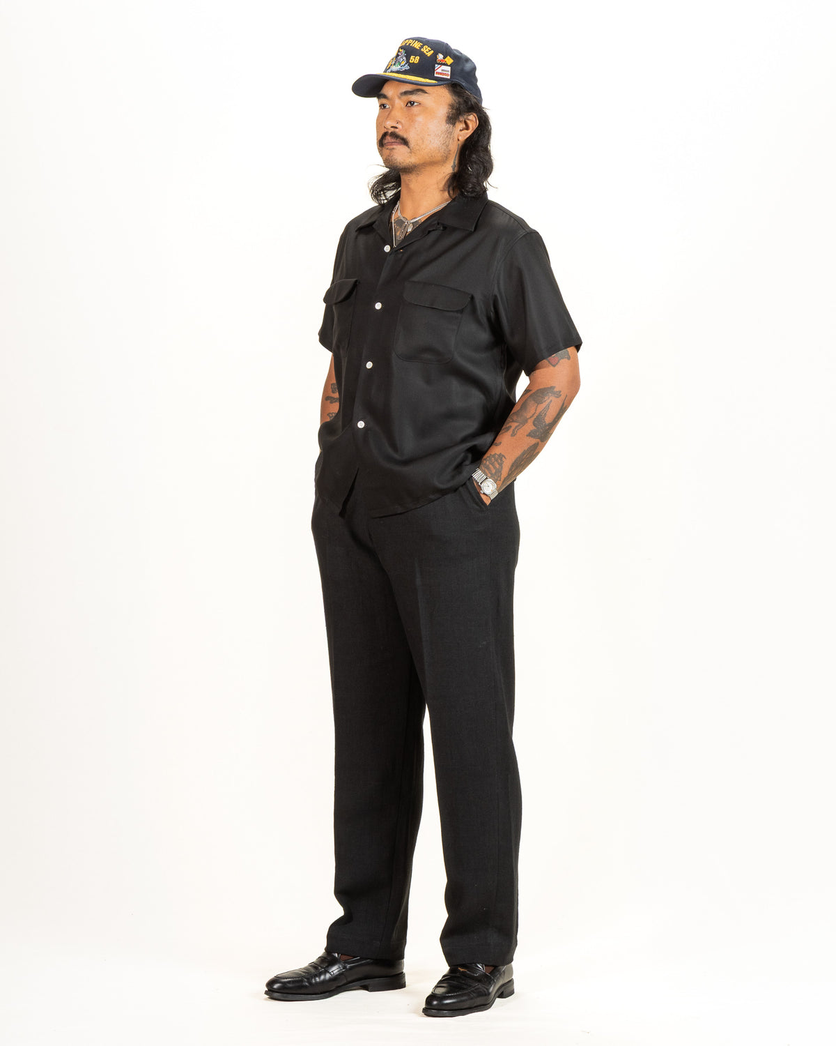 Attractions Flap Pocket Rayon S/S Shirt - Black - Standard & Strange