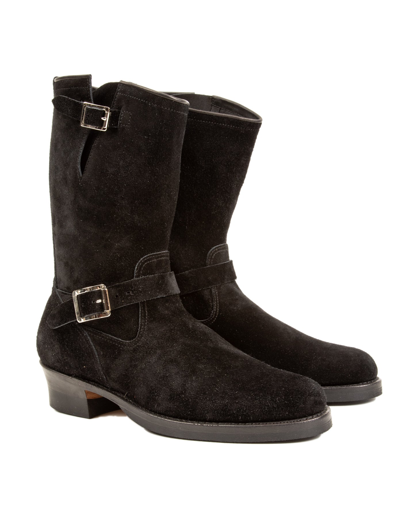 Suede Engineer Boot - Black