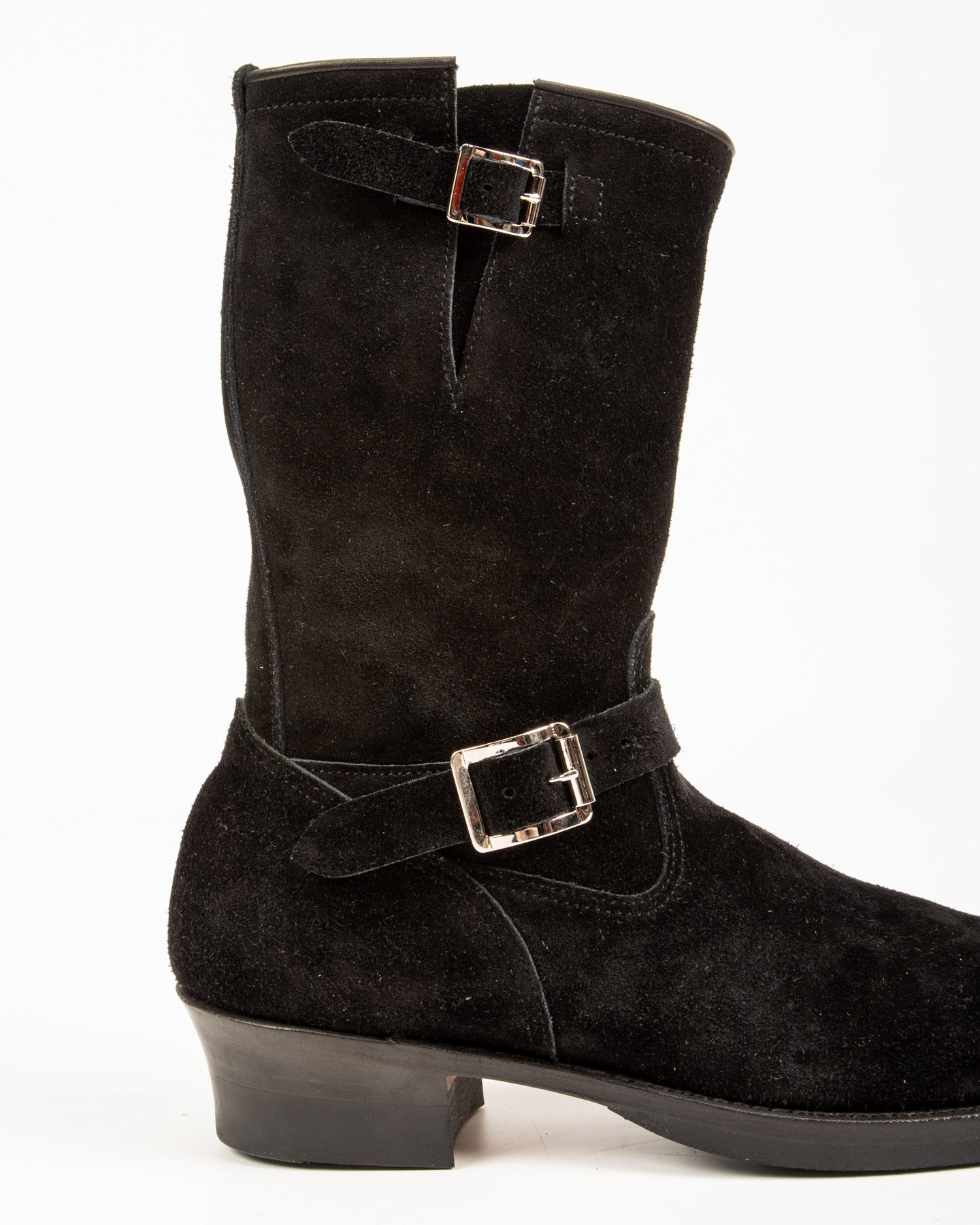 Suede Engineer Boot - Black