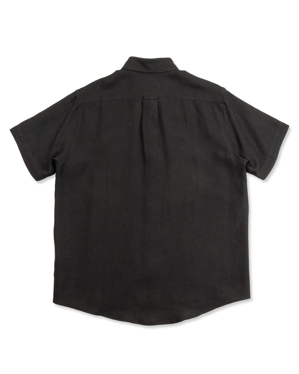 Blluemade Short Sleeve Shirt - Lightweight Black Belgian Linen - Standard & Strange