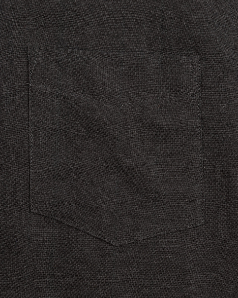 Blluemade Short Sleeve Shirt - Lightweight Black Belgian Linen - Standard & Strange