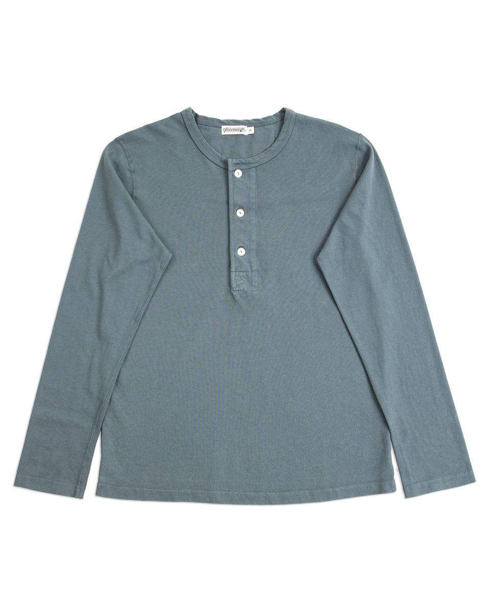 Freenote 13oz Henley L/S - Faded Blue - Standard & Strange