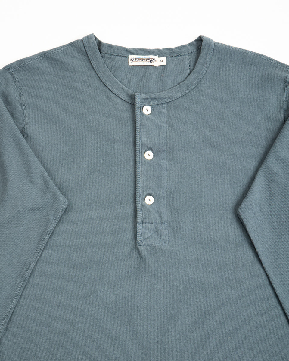 Freenote 13oz Henley L/S - Faded Blue - Standard & Strange