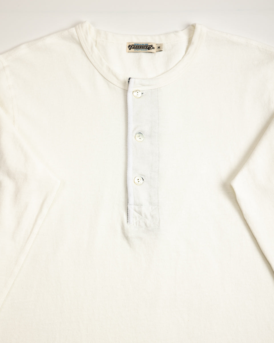 Freenote 13oz Henley L/S - White - Standard & Strange