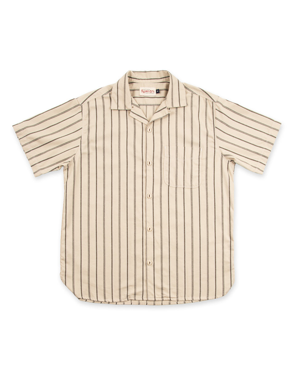 Freenote Hawaiian Shirt - Stone Stripe - Standard & Strange