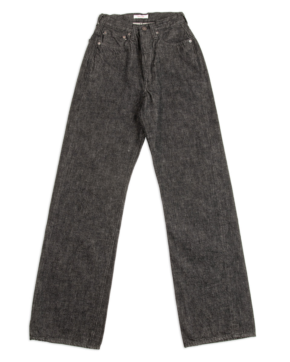 Fullcount 0107BK - Womens' Wide Straight "Monroe" - Black Denim - Standard & Strange