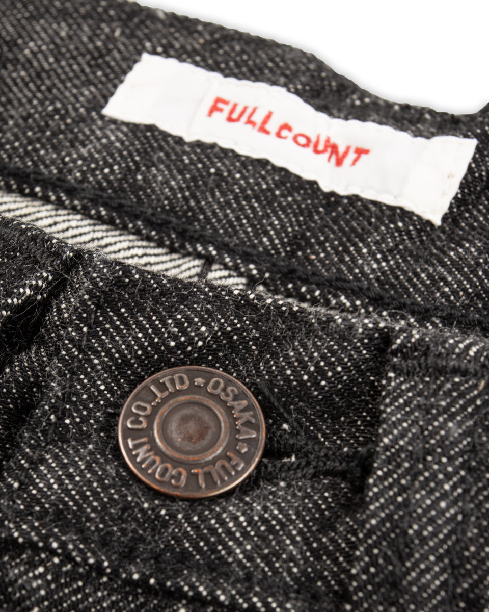 Fullcount 0107BK - Womens' Wide Straight "Monroe" - Black Denim - Standard & Strange