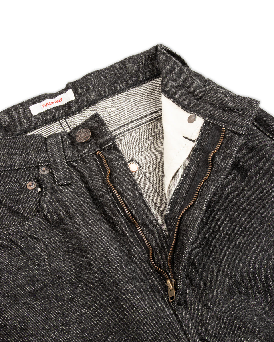 Fullcount 0107BK - Womens' Wide Straight "Monroe" - Black Denim - Standard & Strange