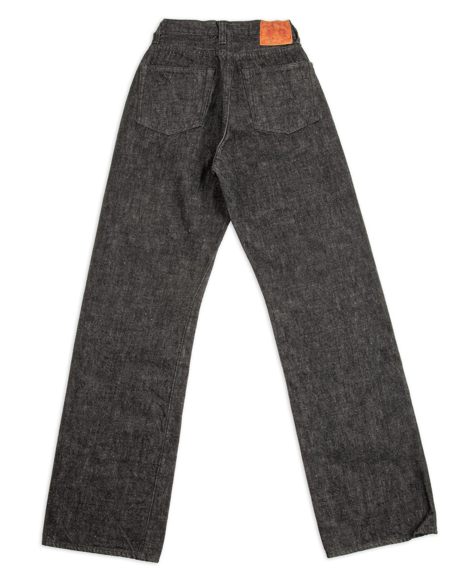 Fullcount 0107BK - Womens' Wide Straight "Monroe" - Black Denim - Standard & Strange