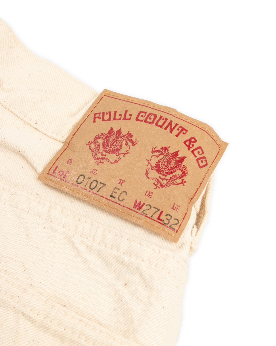 Fullcount 0107EC - Womens' Wide Straight "Monroe" - Ecru Denim - Standard & Strange