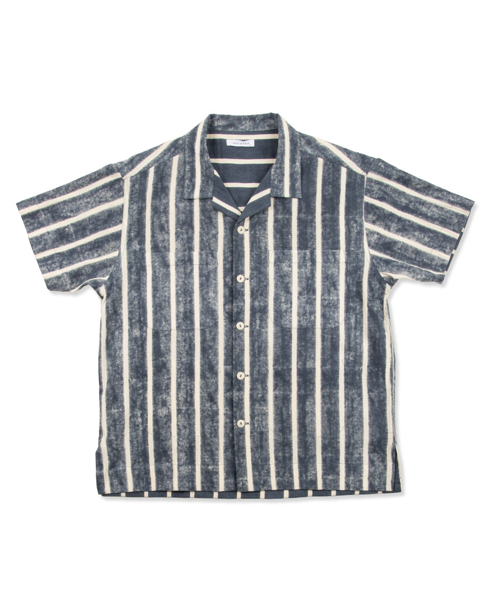 Indi + Ash Lake Camp Shirt Jac - Reversible Indigo Bold Stripe - Standard & Strange