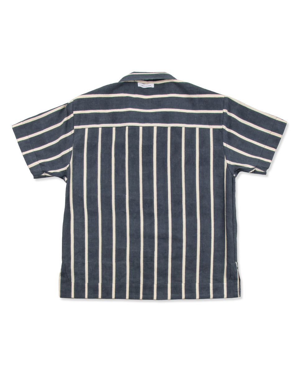Indi + Ash Lake Camp Shirt Jac - Reversible Indigo Bold Stripe - Standard & Strange