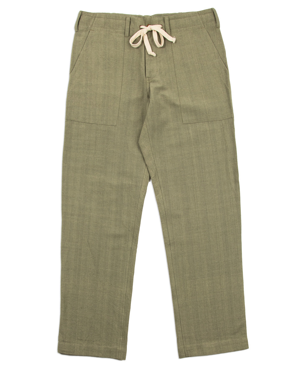 Indi + Ash Obelisk Pant - OD Green Handwoven Canvas - Standard & Strange