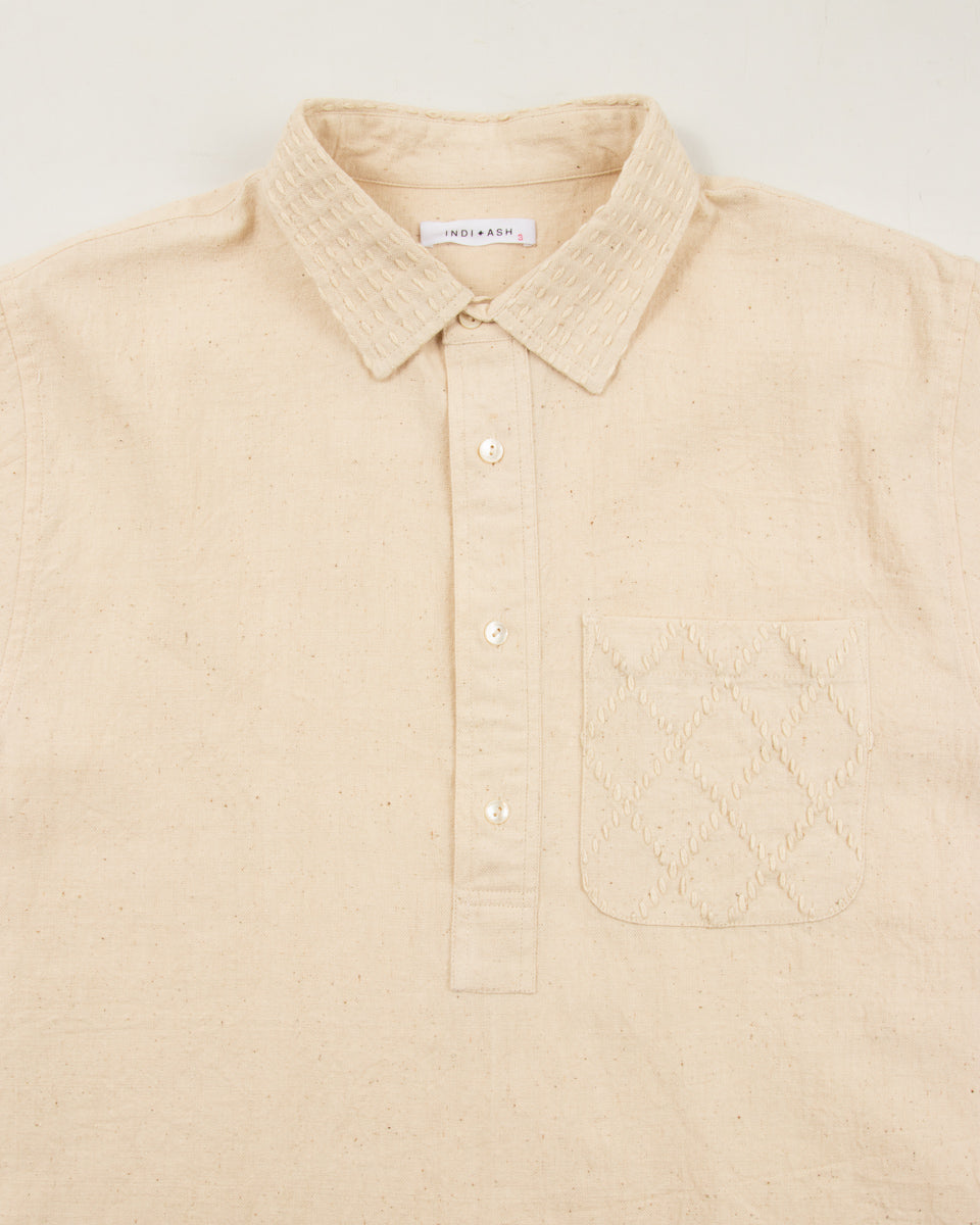 Indi + Ash SS Cedar Shirt - Handwoven Kala Cotton Natural - Standard & Strange