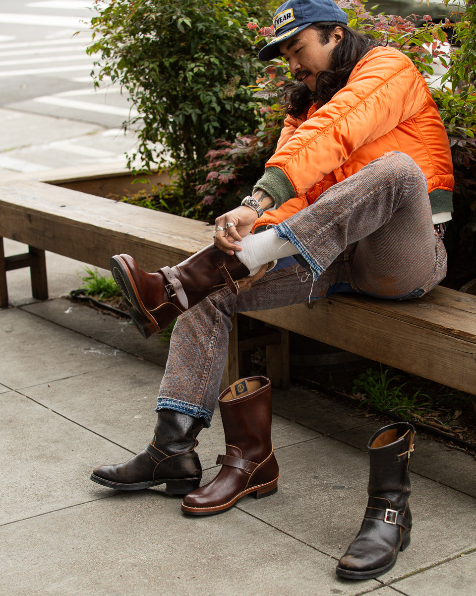 John Lofgren Wabash Engineer Boots - Dark Brown Shinki Horsebutt - Standard & Strange