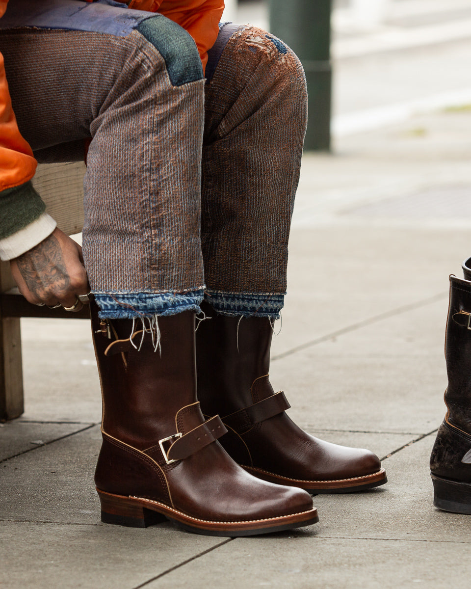 John Lofgren Wabash Engineer Boots - Dark Brown Shinki Horsebutt - Standard & Strange