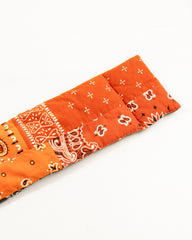 Kapital Flannel Reversible Bandana KESA Scarf - Khaki x Orange - Standard & Strange