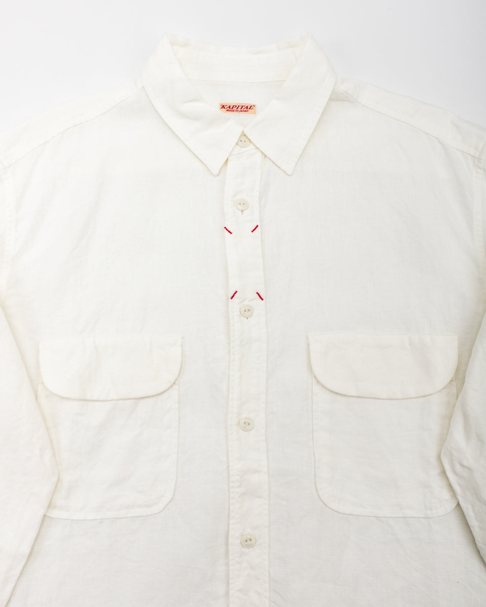 Kapital Linen Clip Shirt - White - Standard & Strange