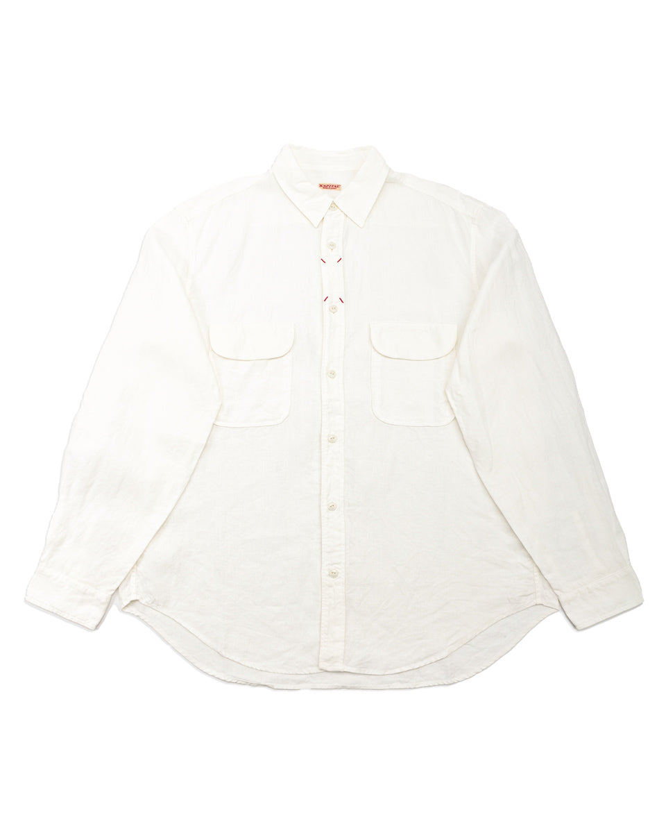 Linen Clip Shirt - White