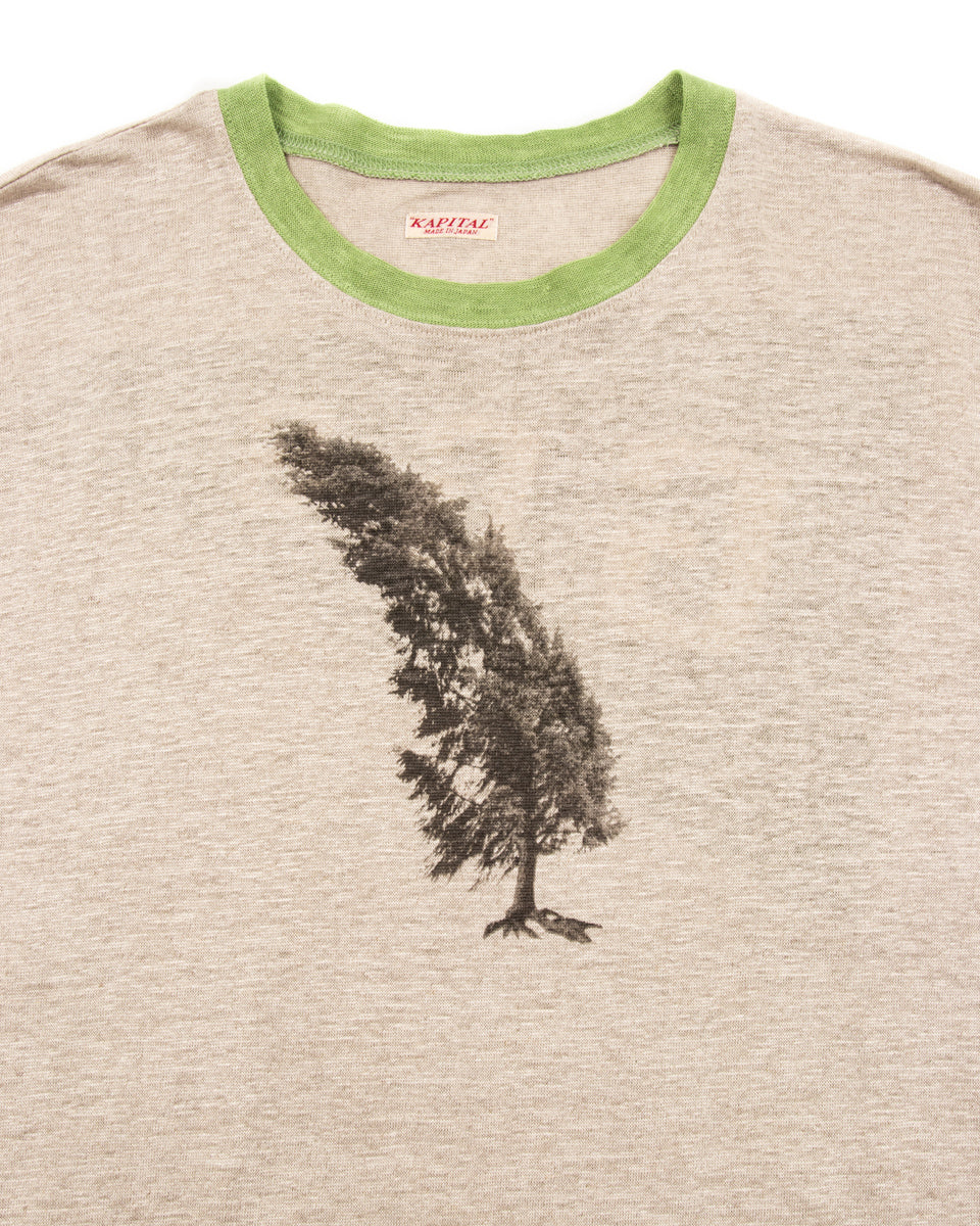 Kapital Linen Jersey Ringer T (CONIFER &G.G.G.) - Ecru - Standard & Strange