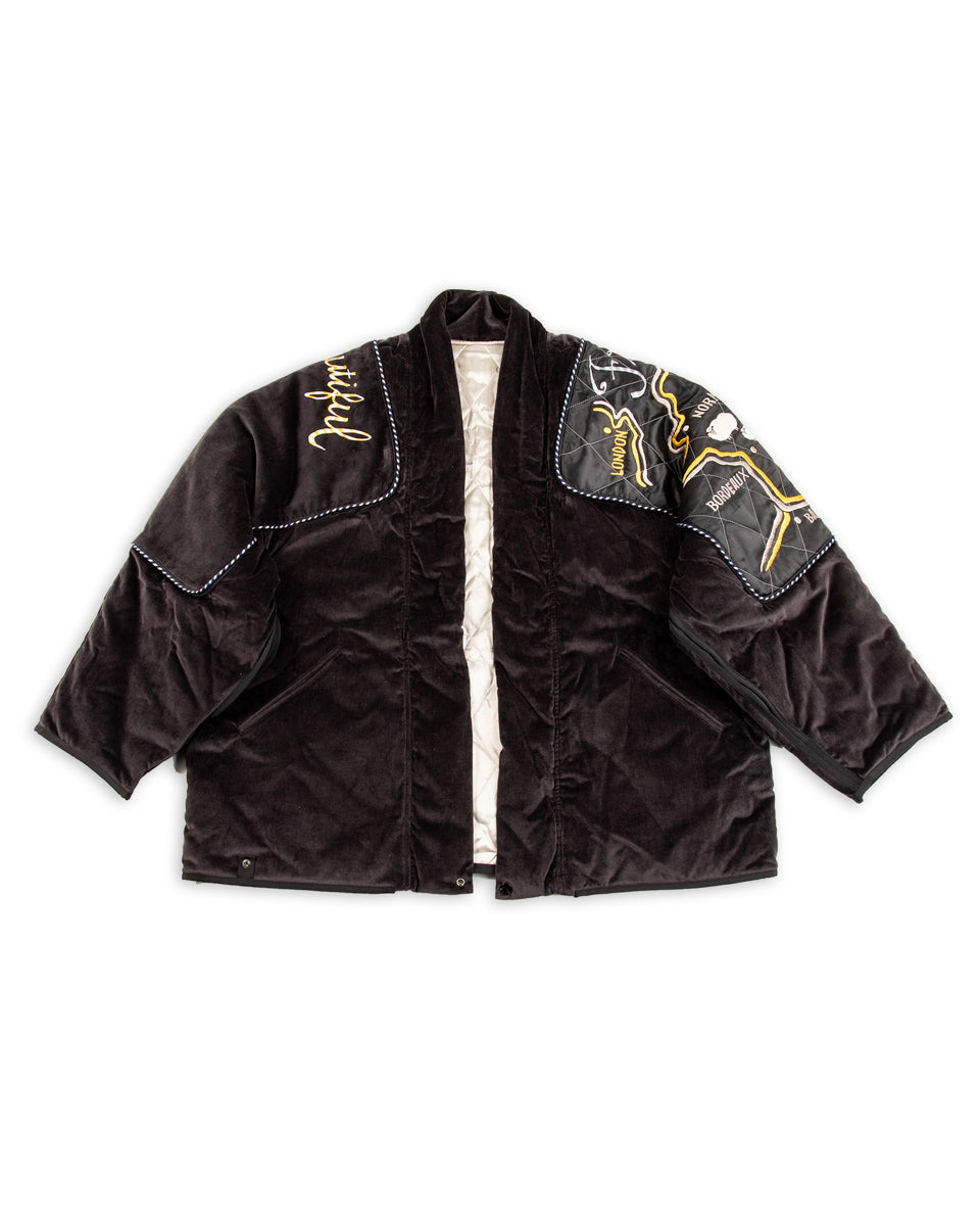 Kapital Velveteen KESA SHAM BOMBER JKT (Beautiful FRANCE) - Black 3 - Standard & Strange