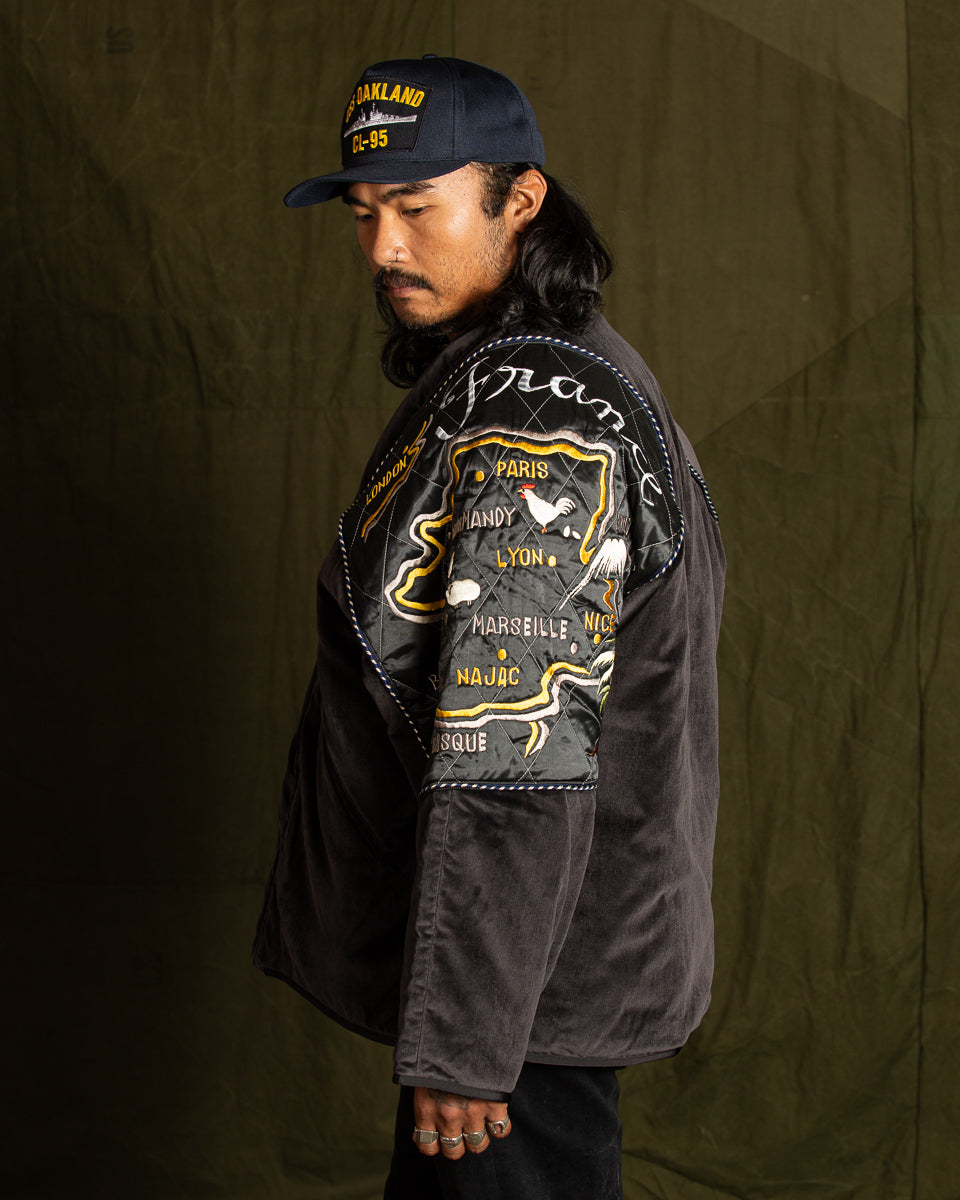 Kapital Velveteen KESA SHAM BOMBER JKT (Beautiful FRANCE) - Black 3 - Standard & Strange