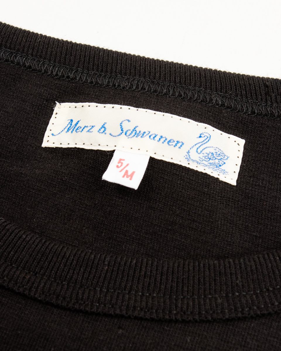 Merz b. Schwanen 1950s Lightweight Loopwheeled Tee - Black - Standard & Strange
