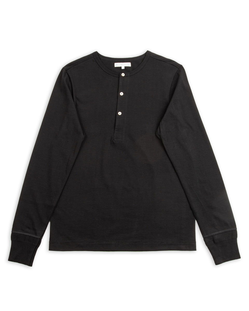 Merz b. Schwanen 206 Loopwheeled LS Henley - Deep Black - Standard & Strange