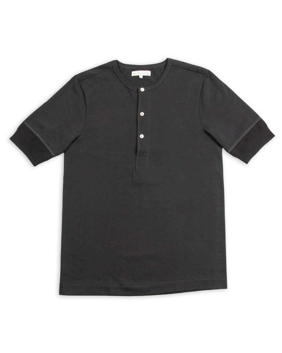 Merz b. Schwanen 207 Loopwheeled SS Henley - Charcoal - Standard & Strange