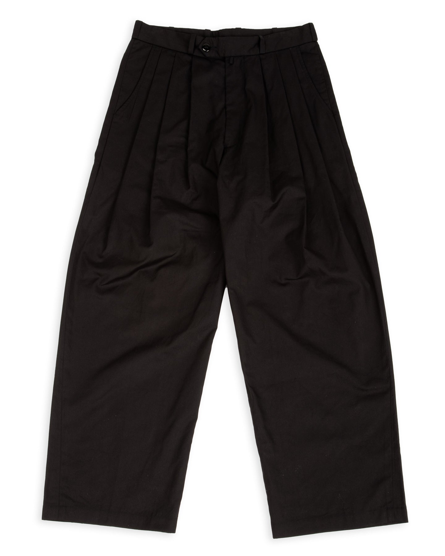 Triple Tuck Wide Pants - Black Vancloth Oxford – Standard & Strange
