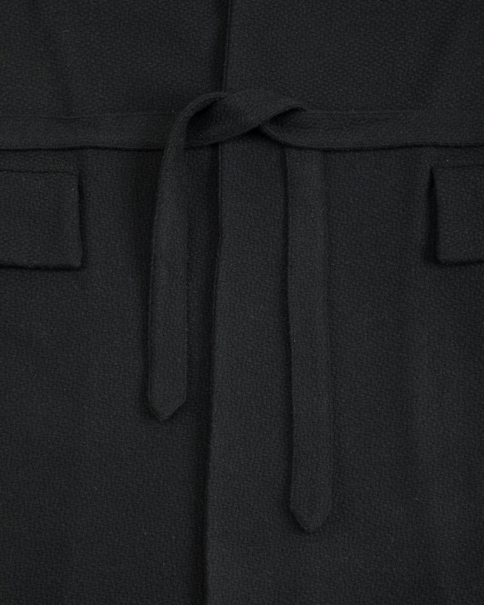 Monitaly Jute Coat - Black Wool Flannel Vicente - Standard & Strange