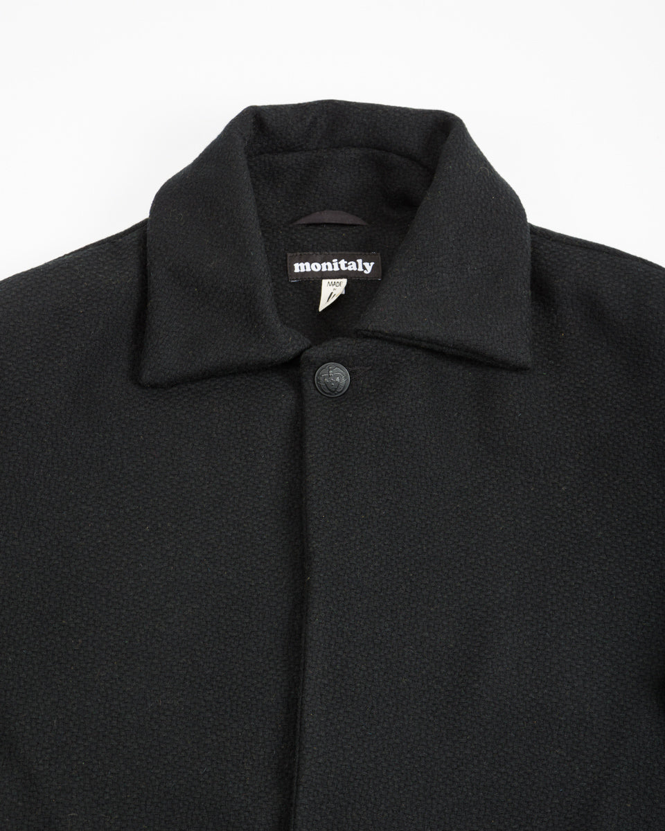 Monitaly Jute Coat - Black Wool Flannel Vicente - Standard & Strange