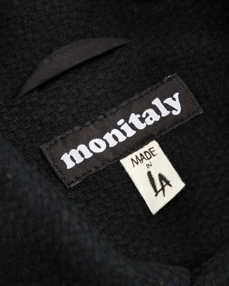 Monitaly Jute Coat - Black Wool Flannel Vicente - Standard & Strange