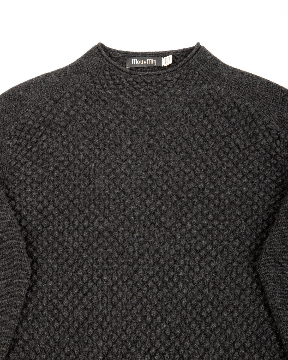 MotivMfg Cashmere Bubble Knit Mockneck - Grey Flannel - Standard & Strange
