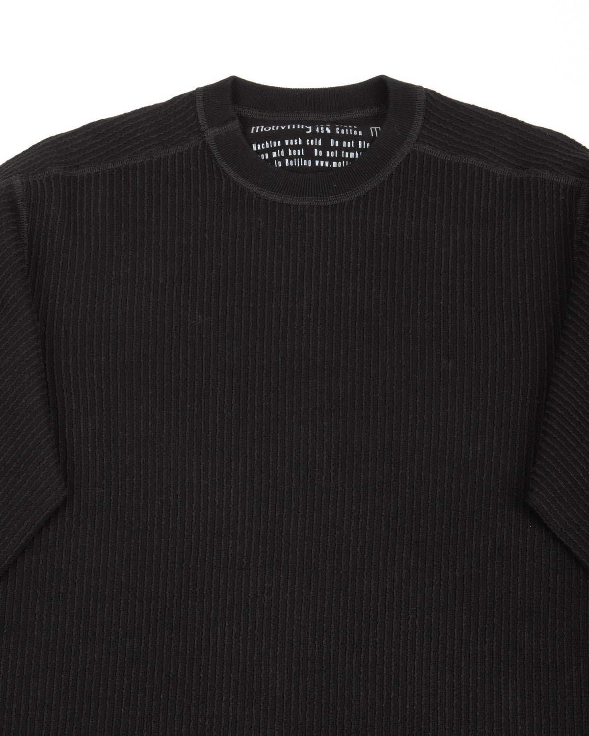 MotivMfg Swedish Thermal Shirt - Black Cotton/Linen Rib Jersey - Standard & Strange